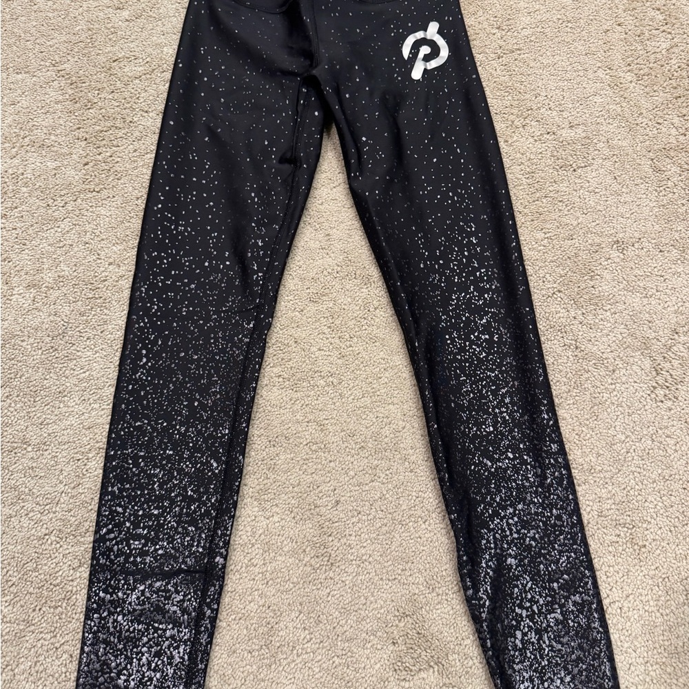 NWT H120 Peloton Sparkle Flex Women Leggings Size Small Black& Silver